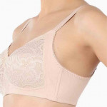 Lace Overlay T-shirt Non-Padded Non-Wired Bra